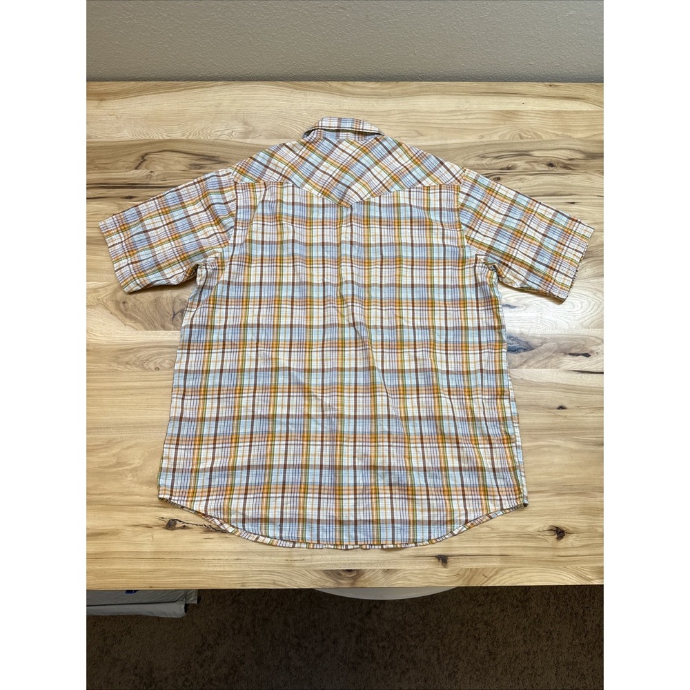 Pendleton Western Shirt Men's Large Brown Plaid Frontier Pearl Snap Short Sleeve - Picture 4 of 5